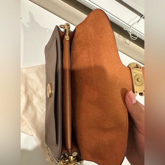 COACH Tabby Shoulder Bag 26 Polished Pebble Leather Brass/Dark Stone NWOT - Picture 11 of 14